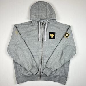 Under Armour Project Rock Full Zip Hoodie Men’s Size XL Heather Gray